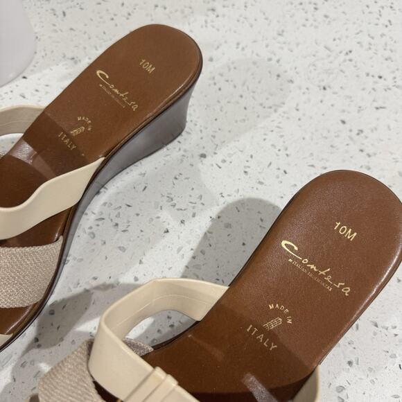 Contesa Women's Tan Leather Sandals Size 10 Made In Italy TS - Picture 3 of 6